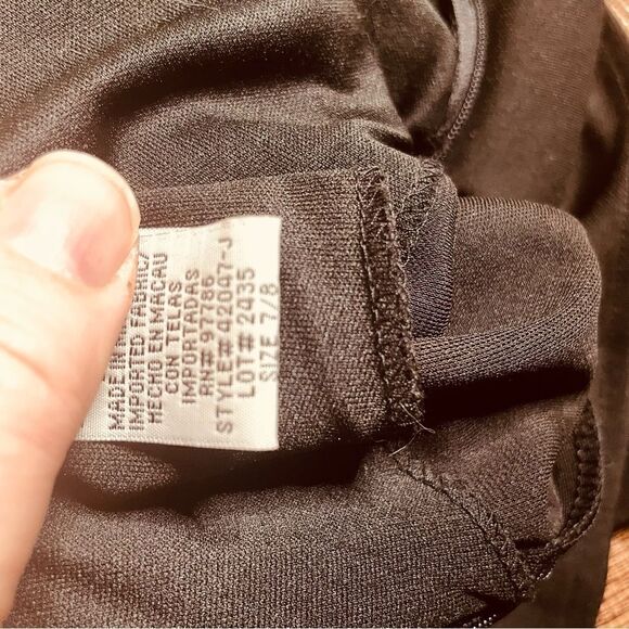 90s Vintage De Laru Black Beaded Halter Prom Gown Black Flowy Maxi Dress 7/8 - Picture 7 of 10